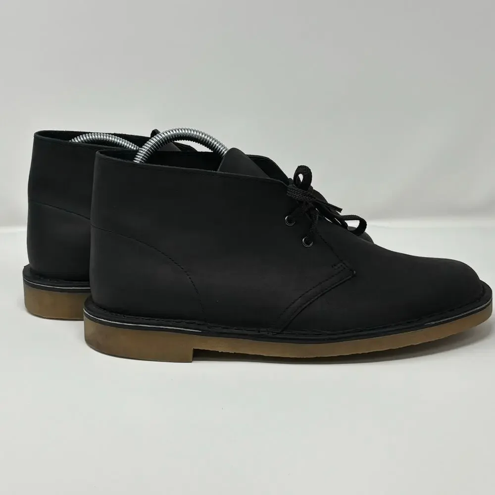 Clarks Bushacre Men's Minimalist Style Chukka Boot Black Leather Size 8.5 M - Picture 8 of 12